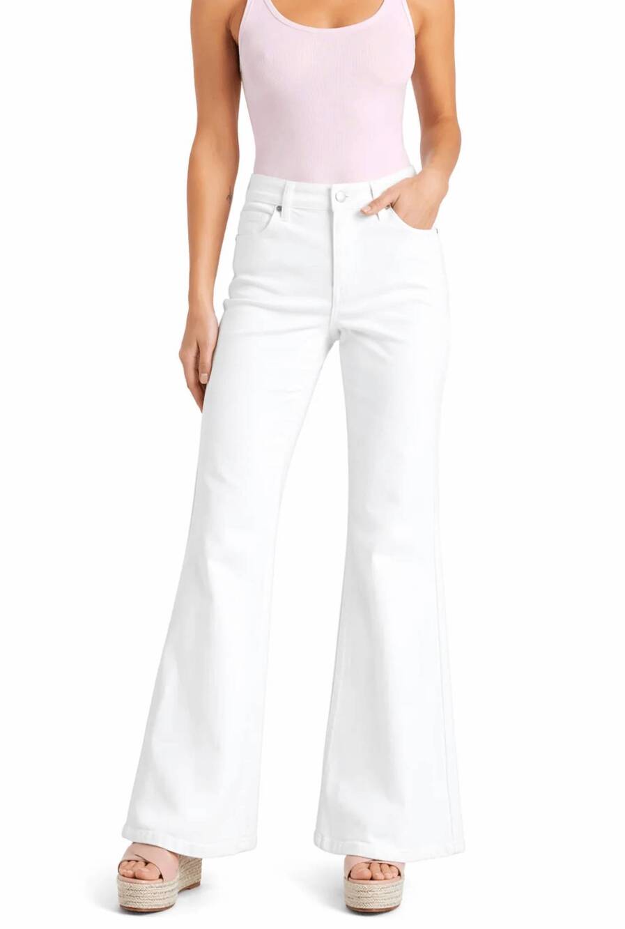 NEW 1822 DENIM belle relaxed flare jean in white